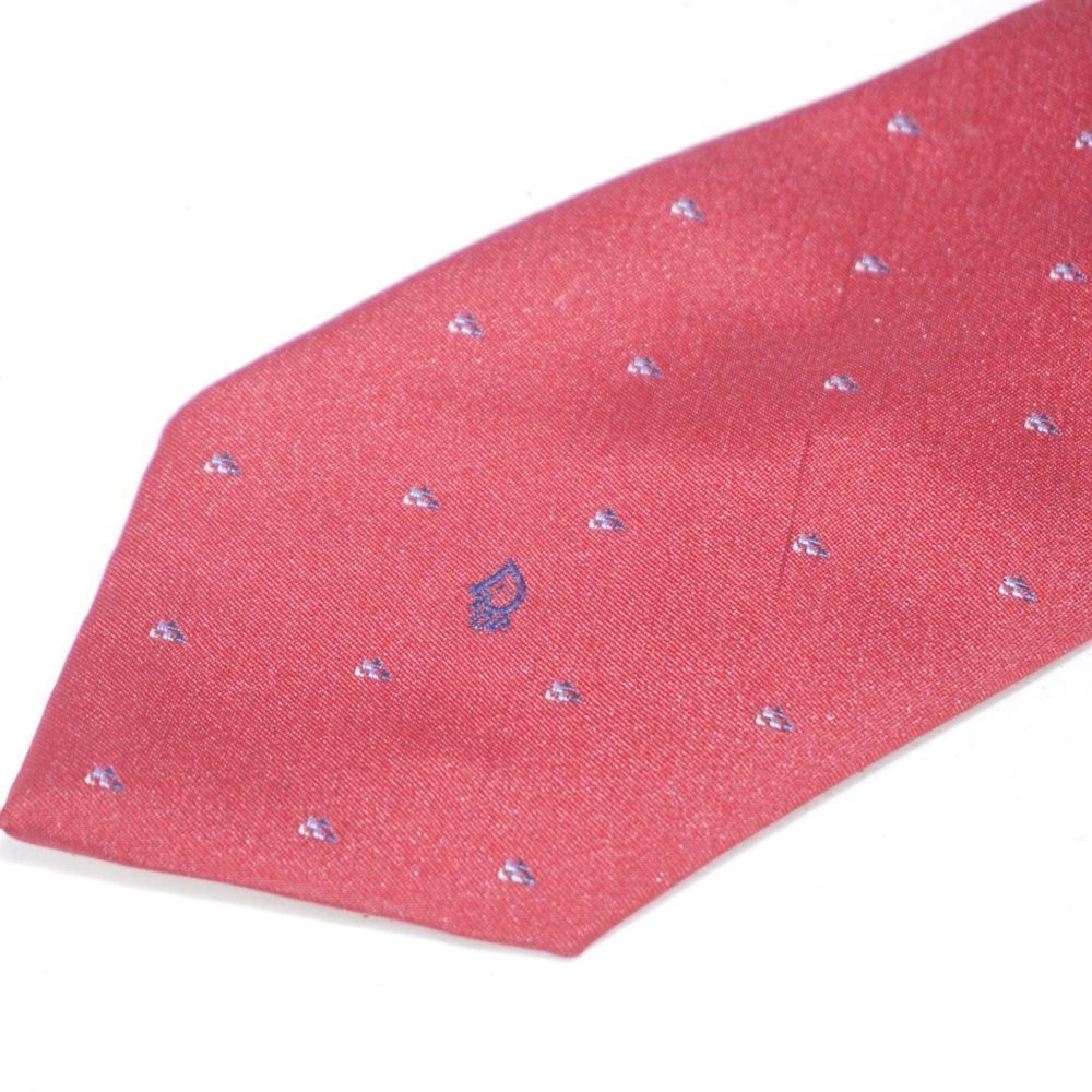 Christian Dior Monsieur Red Tie WIth Small Geometric Pattern - Picture 3 of 7